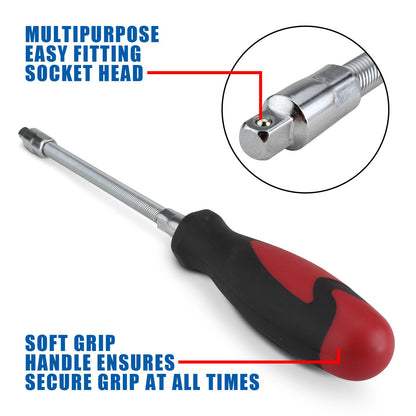 FLEXIBLE SHAFT SCREWDRIVER 6 7 8mm HEX SOCKET TOOL HI-GRIP CLIP FLEXI DRIVER
